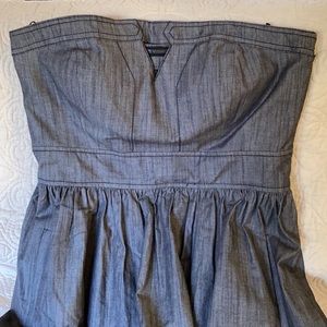 Calvin Klein linen strapless mini dress